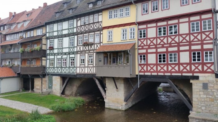 The Merchant Bridge is one of the few bridges in Europe built within the residential area and along its length