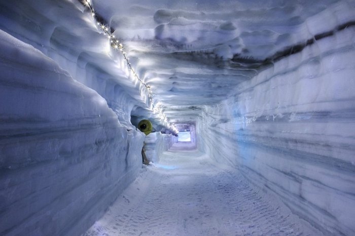 Inside of the Langjokull Ice Tunnel