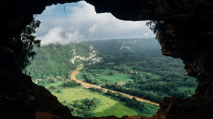 A scene from the cave window