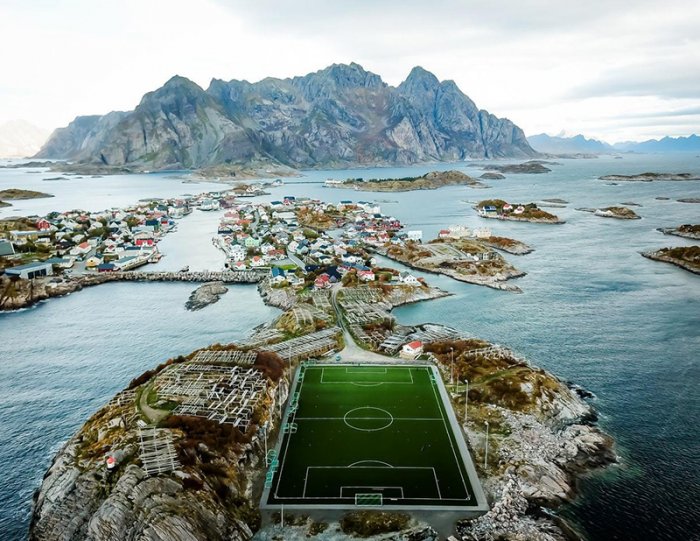 Henningsvaer is also famous for being a home to a fantastic and unique football stadium