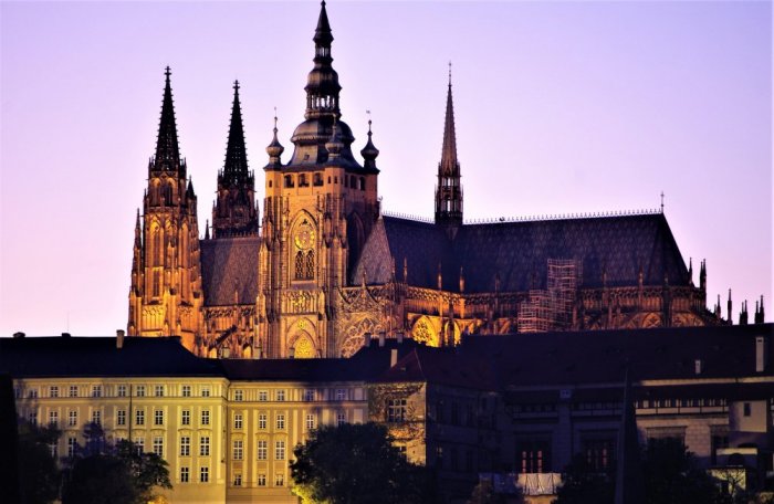Prague Castle is a sprawling complex with many historic fortified buildings