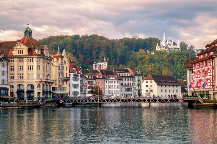 The city of Lucerne is located in the Central Switzerland region, and it is a wonderful historical city overlooking Lake Lucerne