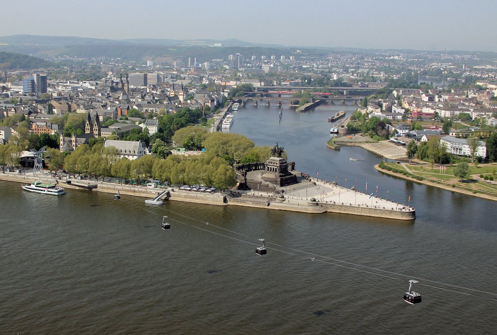 Koblants, where the Rhine and Moselle rivers meet