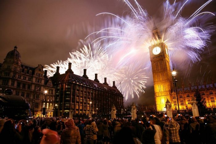 The atmosphere of New Year in London