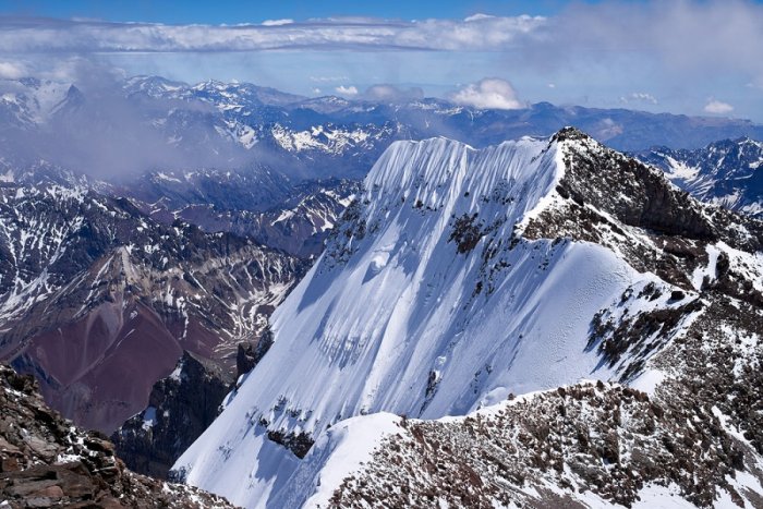The distinct Andes Mountains of Chile