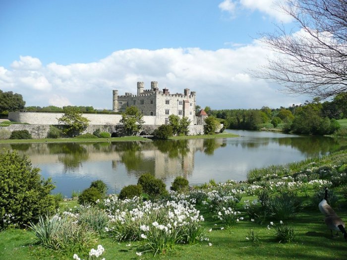 Leeds Castle is surrounded by beautiful gardens