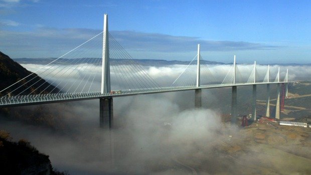 Millau Viaduct Bridge where you should be aware of the GPS