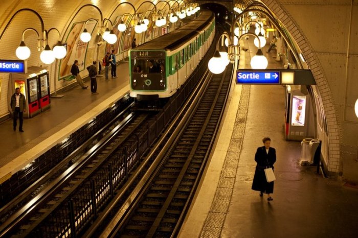 Metro stop in Paris