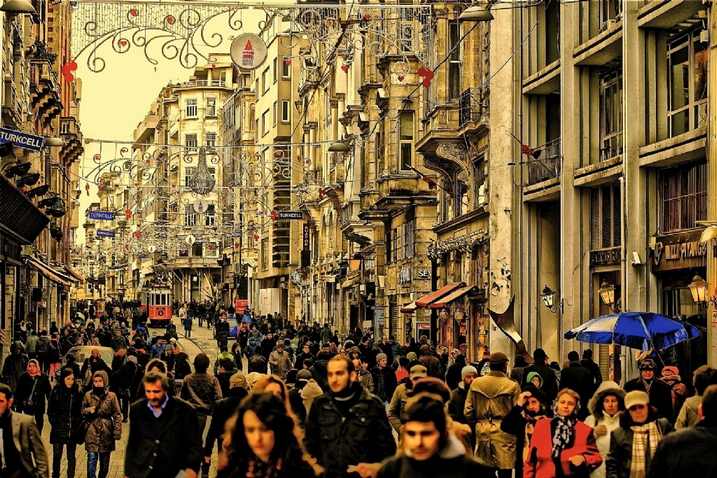 Istiklal Street shops in Istanbul