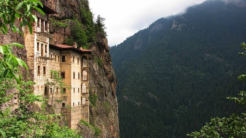 Sumela Monastery is one of the most beautiful tourist places in Trabzon, Turkey