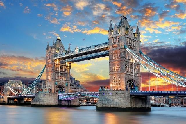 The Tower Bridge in London is one of the most important tourist places in London, England, near the tower in London