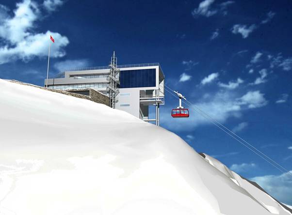 The Olympus cable car is one of the most beautiful tourist destinations in Antalya in winter