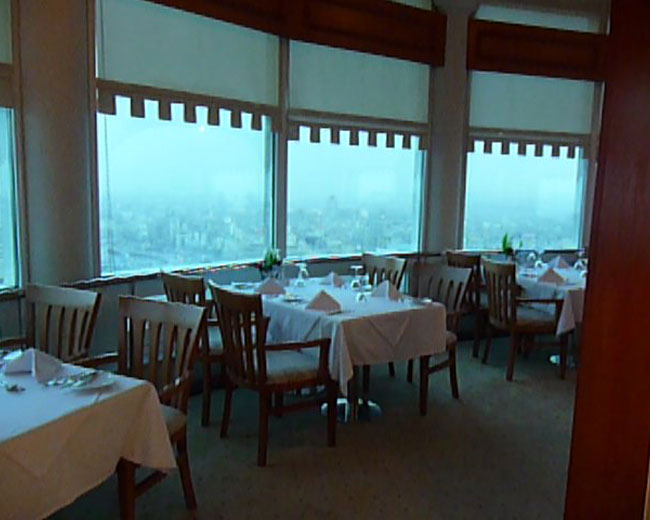 360 rotating restaurant in Cairo tower is one of the most famous restaurants in Cairo 