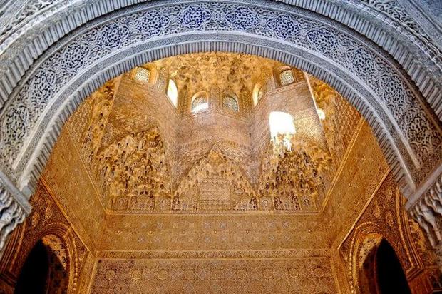 The Alhambra Palace is one of the most beautiful places of tourism in Granada, Spain