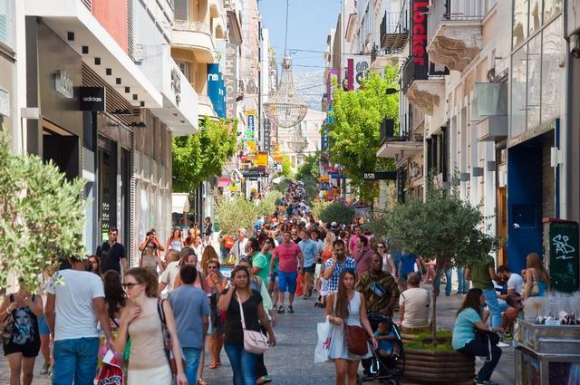 Plaka area near Syntagma Square in the Greek city of Athens