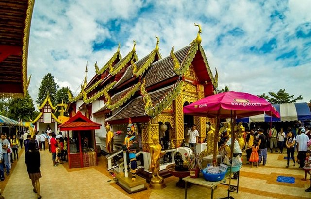The Golden Mountain Temple in Chiang Mai, Thailand 