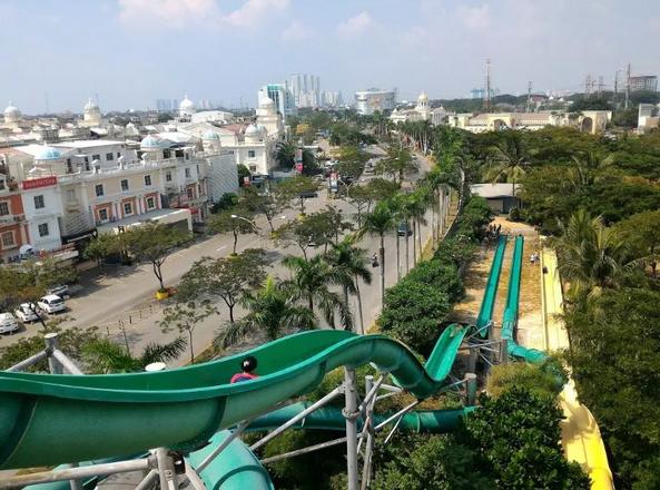 Water park is one of the most beautiful places of tourism in Jakarta, Indonesia