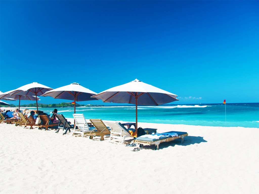 Nusa Dua Beach is one of the most beautiful tourist places in Bali, Indonesia