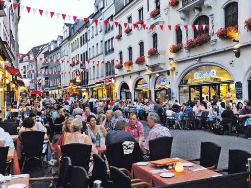 The old town is one of the best tourist places in Dusseldorf, Germany