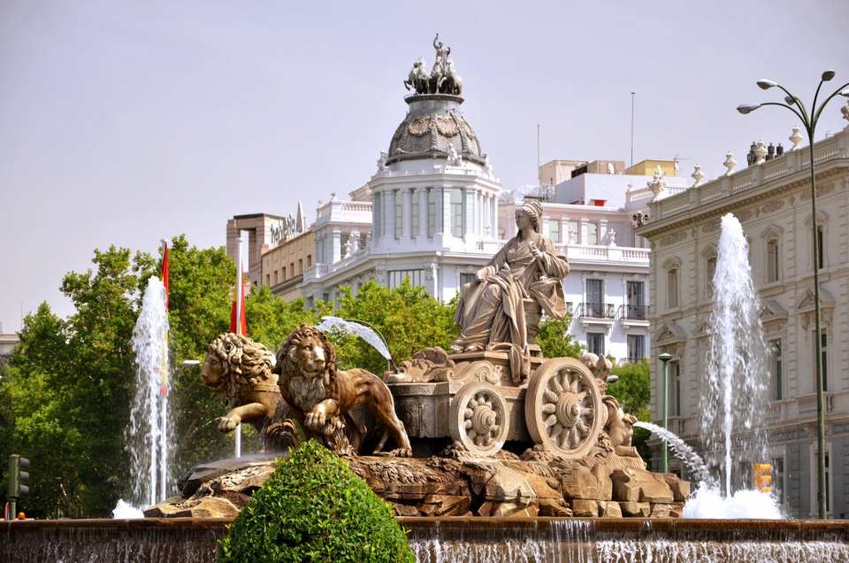 Plaza de Cibeles is one of the most famous tourist spots in Madrid, Spain 