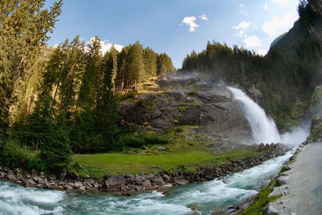 Krimml waterfalls in the city of Zell am See
