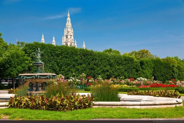 The flower garden is one of the best parks in Vienna, Austria