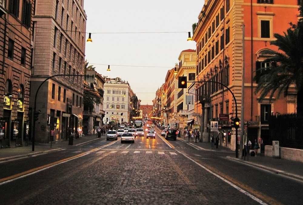 Via Via Nazionale, one of the most important markets in Rome, Italy