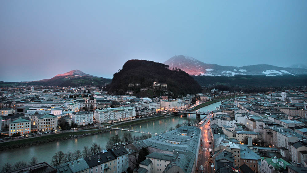 The old city is one of the most famous tourist places in Salzburg Austria