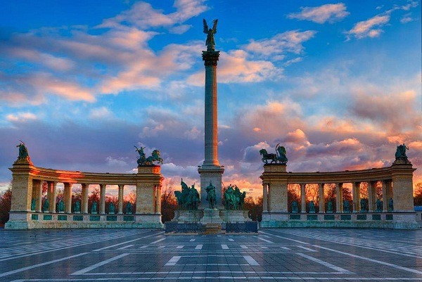 Budapest Heroes' Square close to Budapest Zoo Hungary