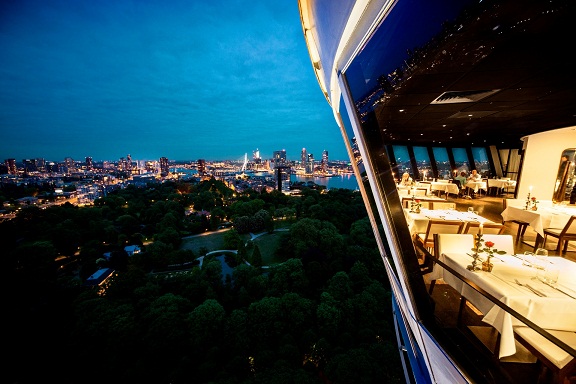 The brasserie in the Euromast Rotterdam tower