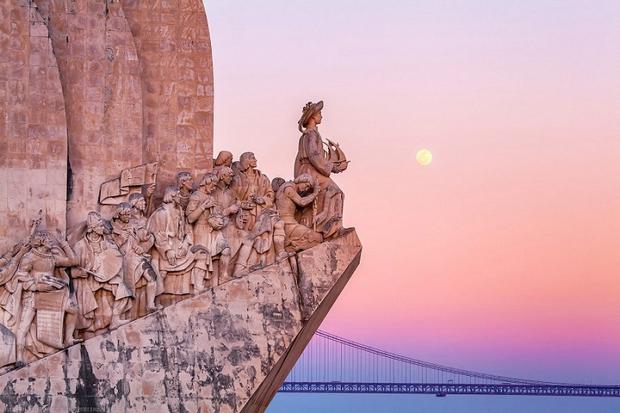 Monument of discoveries of the most beautiful places of tourism in Lisbon, Portugal