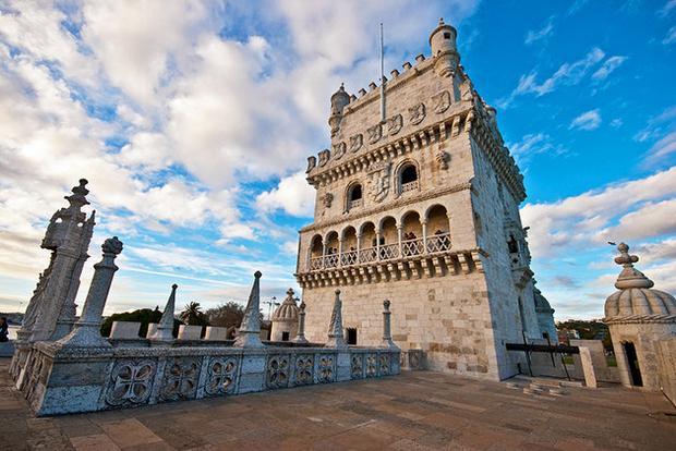 The Belém Tower is one of the most beautiful places of tourism in Lisbon, Portugal