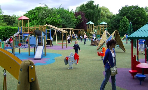 Children's playgrounds at St. Stephen's Green Park in Dublin