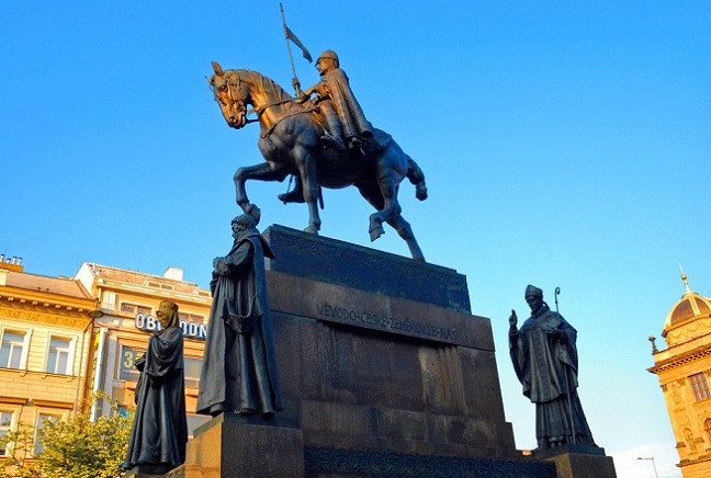 Prague's Wenceslas Square statue