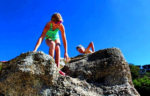 Children at Boulders Beach in Cape Town