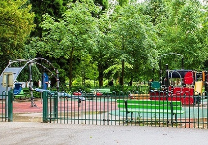 Children's playground in the gardens of Europe