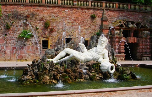 The Fountain of the Rhine God at Heidelberg Castle