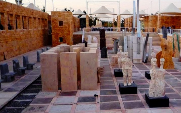 Some of the cultural village exhibits in King Hussein Gardens in Amman