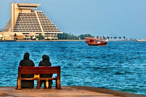 Sea view seats in Doha Corniche