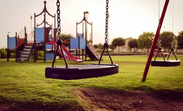 Children's playgrounds on Qatar Pearl Island in Doha