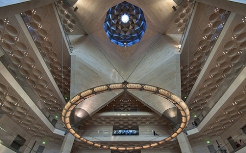 The ceiling of the main hall in the Museum of Islamic Art in Doha
