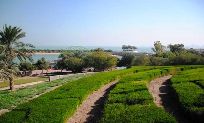 The corridors of the green island in Kuwait