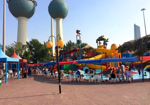 Aqua park umbrellas in the Kuwaiti capital
