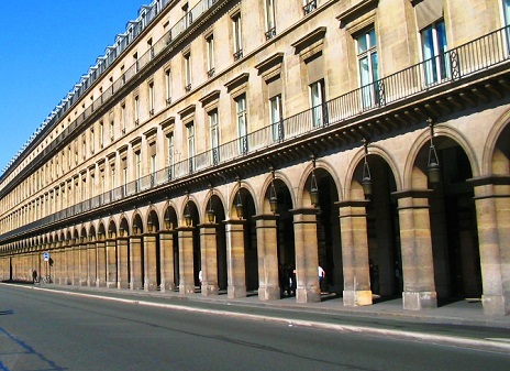 The Louvre Museum on Rue de Rivoli in Paris, France