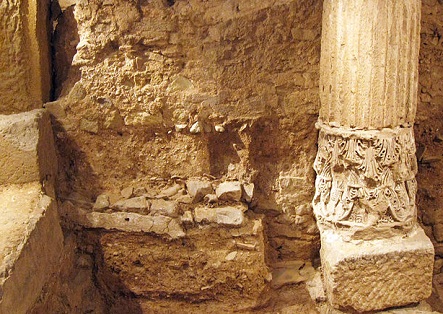 Romen columns in the Barcelona History Museum in Barcelona, ​​Spain