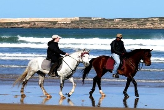 Riding horse in Agadir Beach