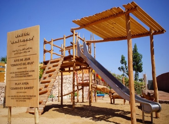 Children's playgrounds at Crocodile Garden in Agadir