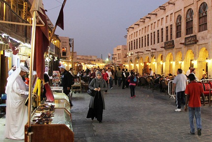 The corridors of Souq Waqif in Doha - Qatar markets
