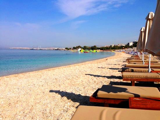 Asteras Beach in the suburb of Glyfada Greece