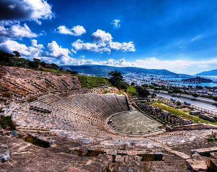 The highest point of the ancient amphitheater in Bodrum
